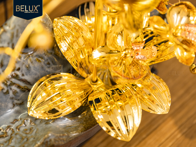 Lan Trầm Tiểu Cảnh   mạ vàng 24k&nbsp;30x20x30cm